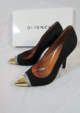 GIVENCHY WOOL MESH Stiletto Heel Pump Shoe 36 6 BLACK SILVER GOLD Womens