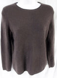 Womens Ladies Lord & Taylor CASHMERE Pullover Sweater ESPRESSO BROWN S