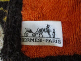 Vtg Hermes Paris WHITE LEOPARD Germany France Beach Bath Towel RARE