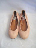 NEW LANVIN Leather Classic Ballet Flat Shoe 37 ROSE PINK Slipper NWT