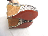 NEW LANVIN ETE 2011 Python Snakeskin Wedge Sandal Shoe 37 Platform Beige