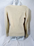 Womens ELSAMANDA ITALY Fisherman Cable Knit Sweater ANTHROPOLOGIE M Creme