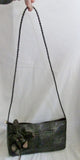 MARC & MARC SHARIF Textured LEATHER FLORAL Shoulder Bag Crossbody BROWN