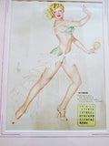 Vintage 1940s Alberto Vargas COVER GIRL Pinup Girl ART Print MISS OCTOBER Pin-Up