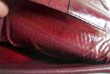 Vtg EEL Leather Wallet Organizer Photo Holder Change Purse BURGUNDY RED BROWN
