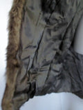 Vintage Womens Handmade Genuine RACCOON Fur Coat Jacket Parka TAN BEIGE BLACK