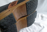 EUC Womens DANSKO Suede Leather Clogs Shoes Slip-On Mules BLACK 41 10.5 BROWN Cutout