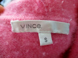 Womens Ladies VINCE CASHMERE Cardigan Sweater Hoodie PINK S COTTON CANDY