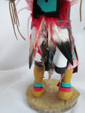 Handmade 14" KACHINA DOLL NATIVE AMERICAN Indian EAGLE DANCER Feather Shell