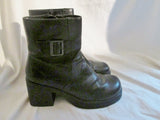 Womens SKECHERS Vegan Moto Ankle Boots Shoes Booties BLACK 8.5 Hipster Goth