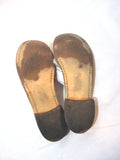 JACK ROGERS USA NAVAJO Leather Sandal Flip Flop Thong Slide 9 SILVER