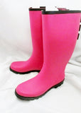 Womens DIRTY LAUNDRY Wellies Rain Boots Rainboots Puddle Jumpers PINK BOW 8 BLACK