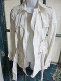 Womens Ladies BANANA REPUBLIC Cotton TRENCH COAT Jacket XS WHITE Petite