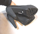 NEW BURBERRY Suede Leather High Heel Platform Shoe 36 BLACK Pump