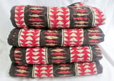Set Lot 4 RALPH LAUREN Pillow Case Pillowcase Sham Cover Ethnic Tribal RED BLACK 24X20"