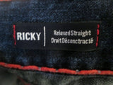 Mens TRUE RELIGION RICKY RELAXED STRAIGHT Distressed JEAN Denim PANT 48 X 34  BLUE Dungarees