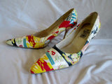 Funky Womens SUMMER RIO Pinup Girl Graphic Party Prom Pumps Shoes 6