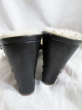 Womens UGG AUSTRALIA Leather Heel Wedge Clogs Mules Shoes BLACK 8 Slides Stud