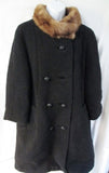 Vtg 1940s WOMENS FORSTMANN FRIZELDA MINK FUR jacket coat parka BLACK