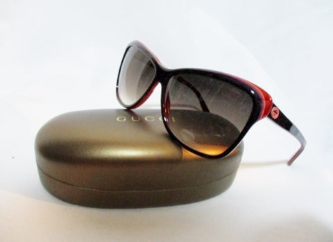 NEW GUCCI  ITALY GG 3191/S CAT'S EYE Sunglasses BROWN RED BLACK