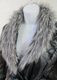 NEW Womens MANDEE Faux Fur Leather Vegan Jacket Coat BLACK S