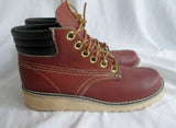 NEW BOYS VULCAN Leather HIKING Work Boots BROWN 4.5 Womens 6.5