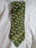 Brooks Brothers Elephant 100% Silk Tie USA NECK TIE GREEN Trunk Up Lucky