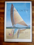 1991 MELBOURNE BRINDLE AMERICA'S CUP Print ART Poster YACHT Nautical RACE BOAT