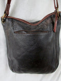 THE SAK Distress Leather Hobo Tassel Bag Bucket Satchel Crossbody BROWN