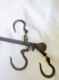 Rustic Primitive Antique Vtg Weighted Iron Scale Hook Measurement Tool Steampunk Decor