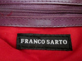 FRANCO SARTO Croc Leather Rouched Purse Shoulder Bag Satchel PURPLE Hobo Boho