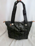 VICTORIA'S SECRET LOVE PINK Nylon Tote Purse Handbag Travel Carryall Shopper BLACK Luggage