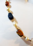 20.5" Stone Pearl Bead 12K GF GOLD Necklace Choker Collar COLORFUL