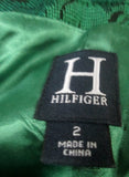 WOMENS Ladies H HILFIGER Party Prom Formal 2 Pleated SKIRT GREEN BLACK
