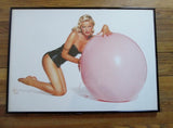 Vintage NORMA KAMALI COVER GIRL Pinup ART PHOTOGRAPH Fashion PINK BALL Frame
