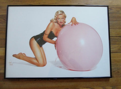 Vintage NORMA KAMALI COVER GIRL Pinup ART PHOTOGRAPH Fashion PINK BALL Frame
