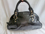 ISABELLA FIORE Patent Leather Tote Medical Bag Shopper Carryall Satchel BLACK