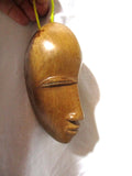 Handmade Carved Wood FACE Mini Mask Sculpture Wall Art Tribal Ethnic Primitive