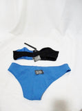 NWT NEW LISA MARIE FERNANDEZ Bikini Swimsuit 3 BATHING SUIT BLACK BLUE