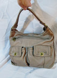 MARC JACOBS Leather Shoulder Bag Handbag Satchel BROWN Tote PURSE Pockets Hobo