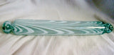 16" FREE-BLOWN MARBRE DECORATED SWIRL ROLLING PIN Glass WHITE CLEAR