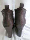 Womens JOE'S Wedge Leather High Heel Ankle BOOT Shoe Booties BROWN 8