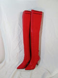 Womens CHERRY RED Clingy Thigh High Stiletto GOGO Boot FETISH 41 10.5