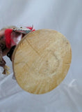 Handmade 16" KACHINA DOLL NATIVE AMERICAN Indian Fur OWL BIRD Feather Shell