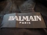New BALMAIN PARIS SUEDE Moto Riding jacket coat 36 BLACK NWT Rocker Womens Flight Bomber