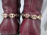 Womens MADELINE ASHTON Leather High Heel Boot Shoe BURGUNDY WINE RED 7.5