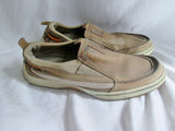 Mens Timberland 74560 Brown Leather Slip On Stitched Toe Loafer  Shoe 10 BEIGE TAUPE