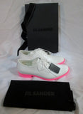 NEW JIL SANDER MEMPHIS BIANCO Shoe Loafer 36 / 6 PINK WHITE Patent Leather Derby