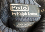Mens POLO RALPH LAUREN Knit Ski Holiday Wool SWEATER Top Half Zip XL BLUE SLATE