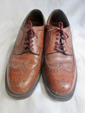 Mens HANOVER L.B. SHEPPARD BROGUE Leather WINGTIP OXFORD Shoes 10A BROWN